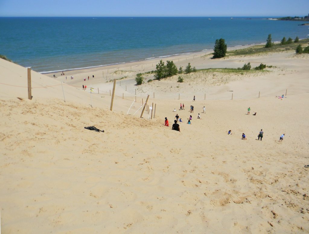 people on beach during daytime, indiana dunes