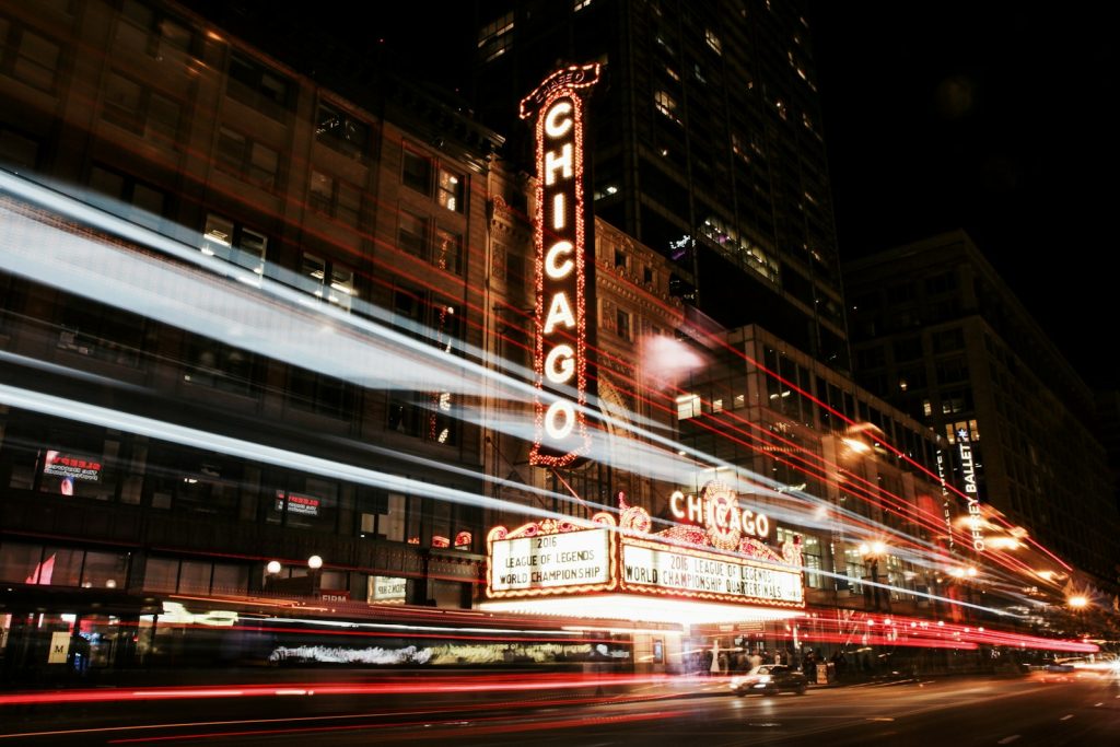 Chicago LED sign, lake michigan