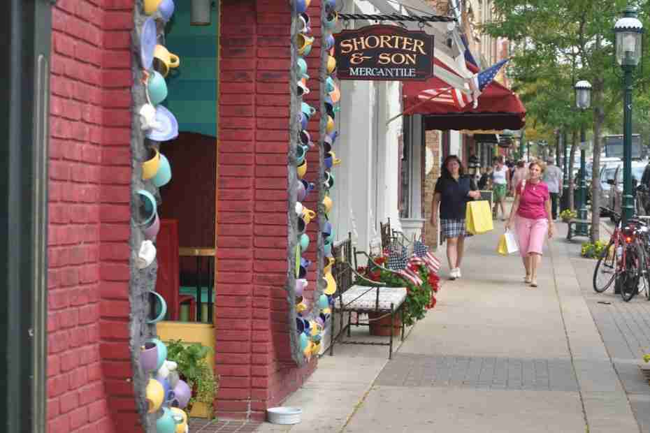 Petoskey michigan downtown street, travel, tourism, people