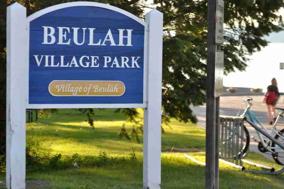 Beulah Village Park winter festival in michigan